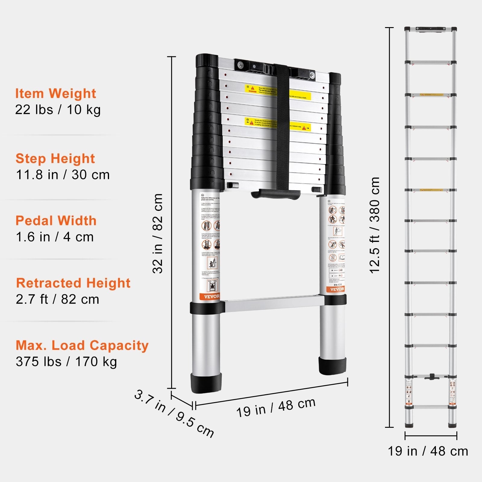 Scala Telescopica - Max (5,6 metri) & 181 kg.