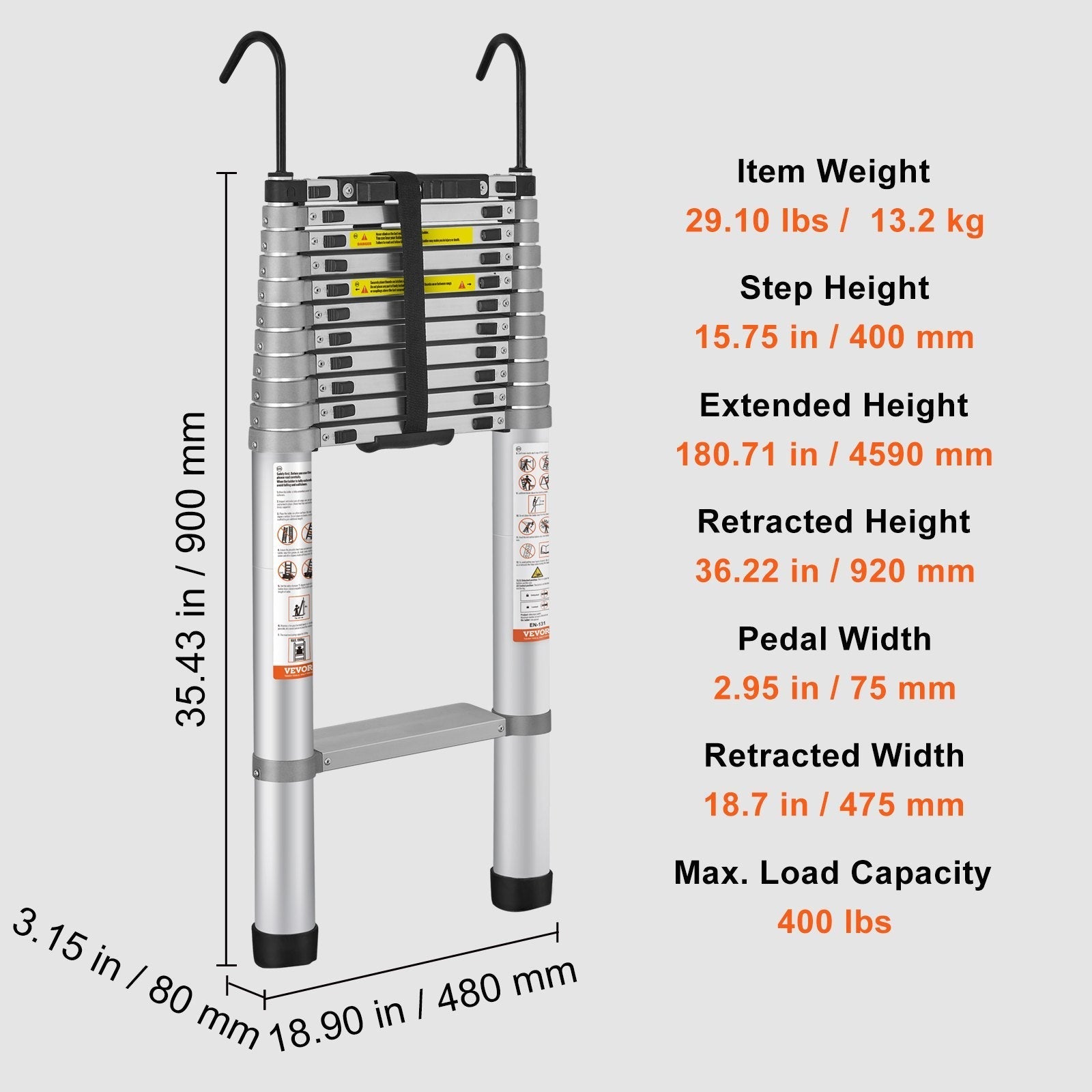 W- Scala Telescopica - Max (5,6 metri) e 181 kg.