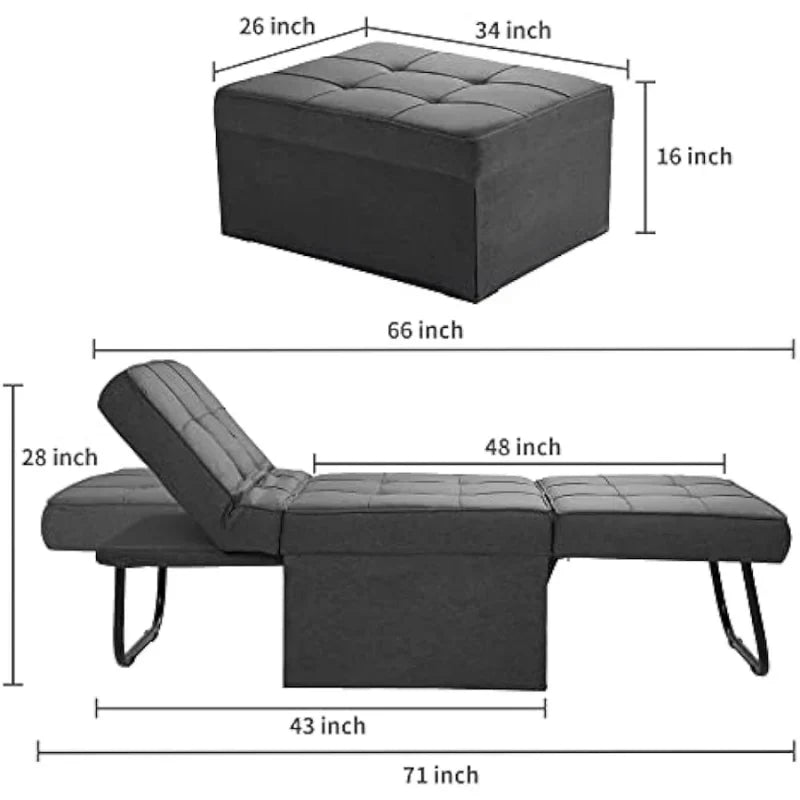 Divano letto pieghevole multifunzionale 4 in 1