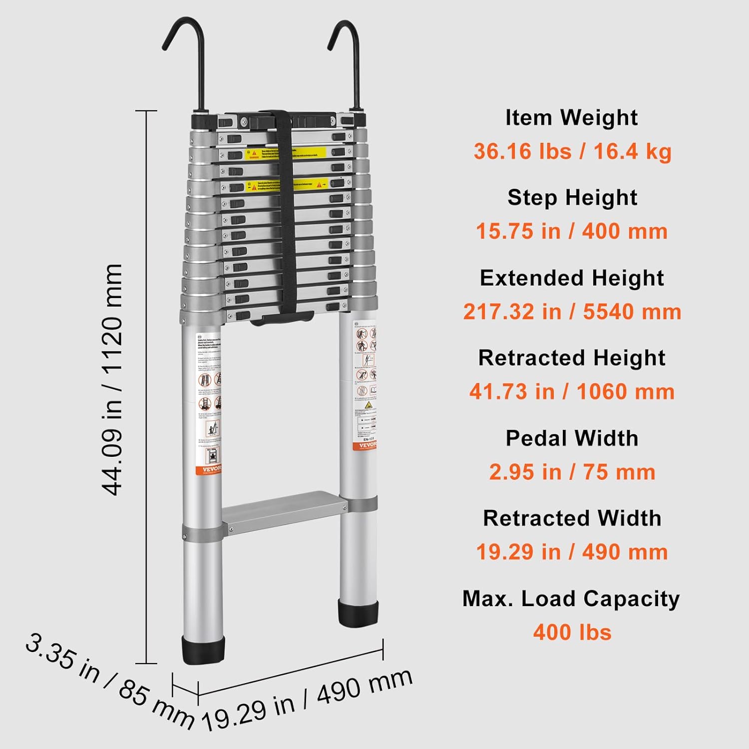 W- Scala Telescopica - Max (5,6 metri) e 181 kg.