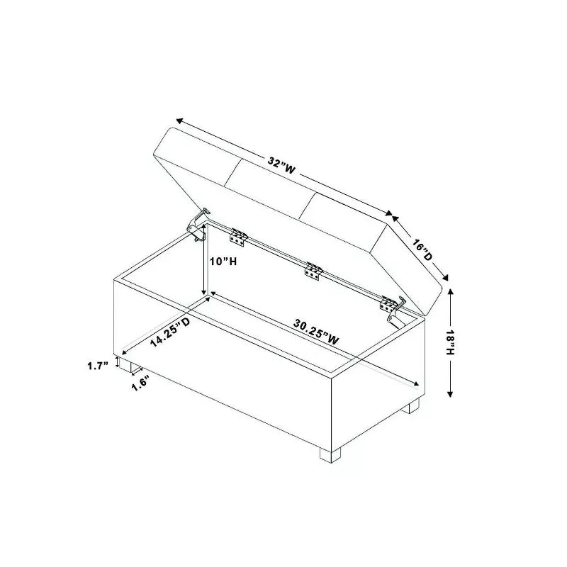 Pouf contenitore doppio Essex