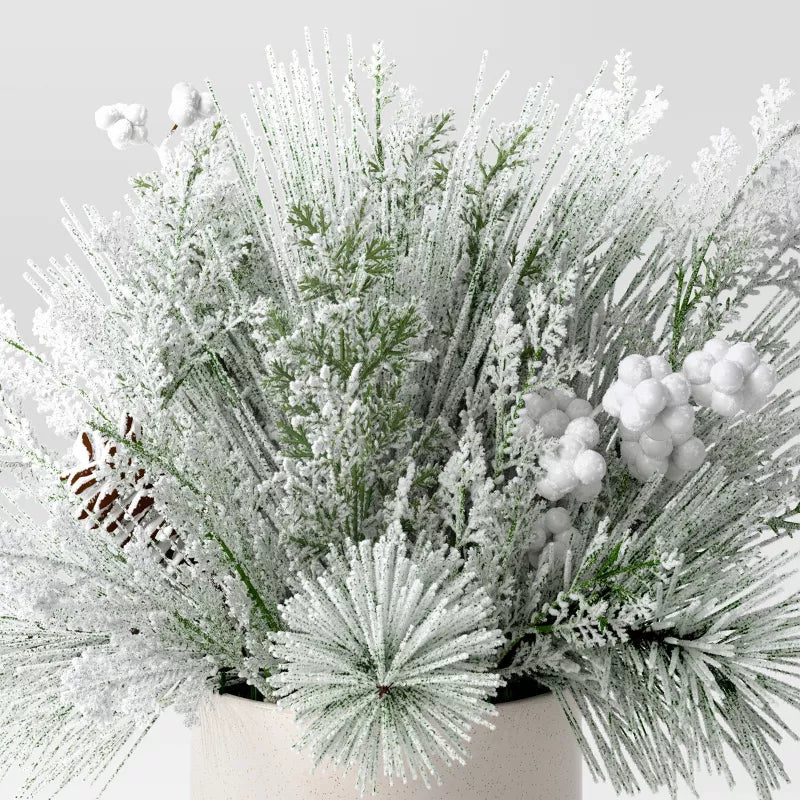 Large Snowy Artificial Plant Arrangement