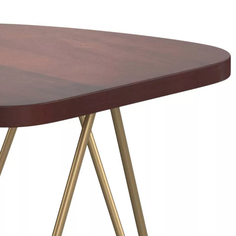 Tillman Accent Table in Metal and Dark Brown Wood