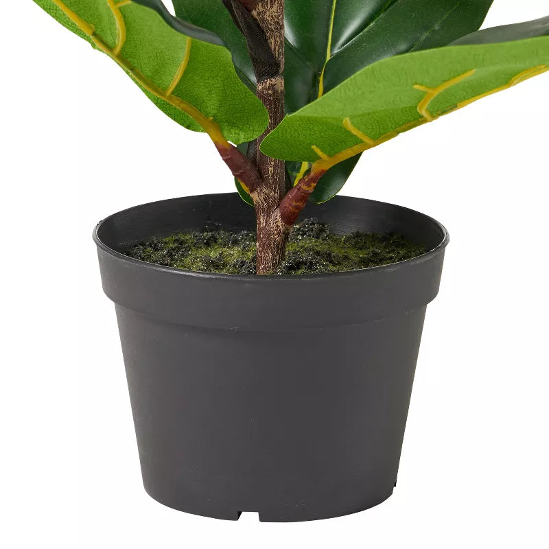 GDFStudio Stilwell Artificial Fiddle Leaf Fig Tree 2' x 1', Green