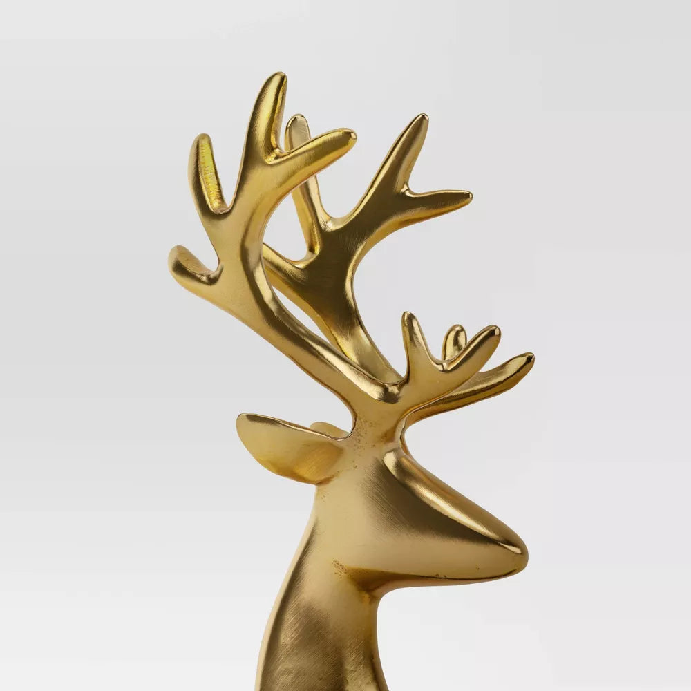 Golden Sitting Christmas Reindeer