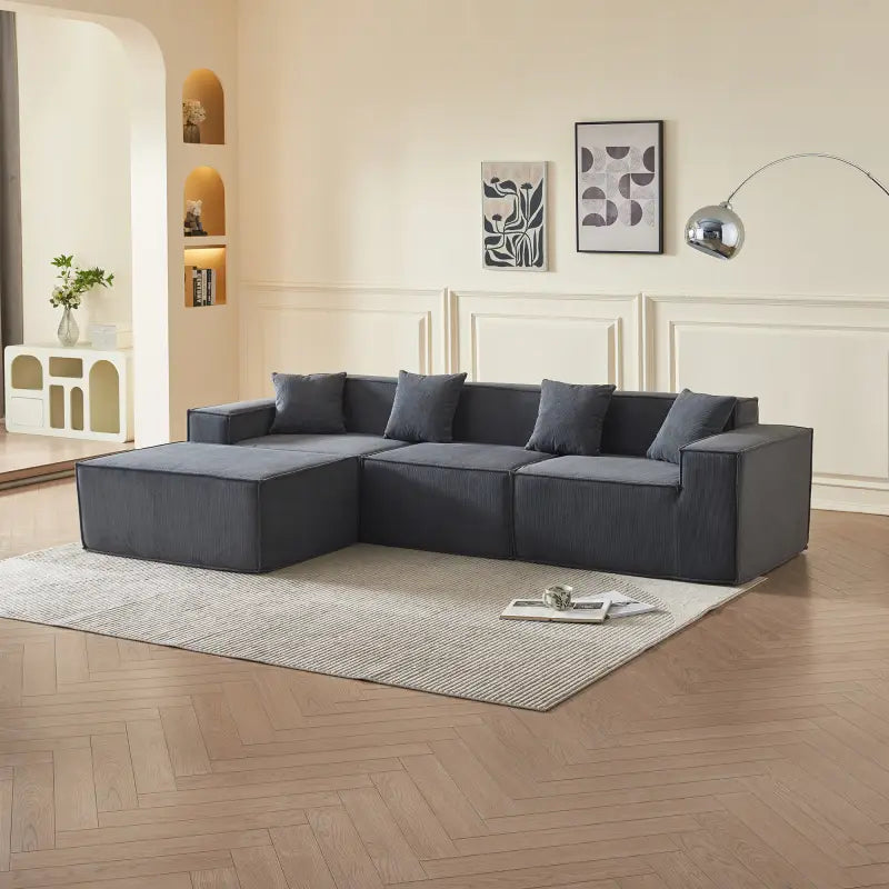 S-Divano Angolare Moderno Arancione 🛋️ con Chaise Longue Reversibile